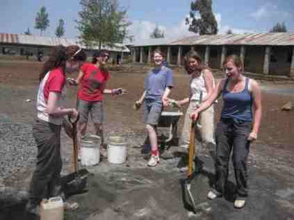 Working hard at one of the schools