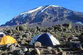 Camping near the top of Kilimanjaro