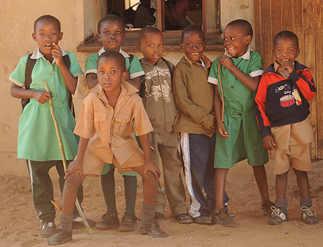 Children posing for the camera in local school Children posing for the camera in local school