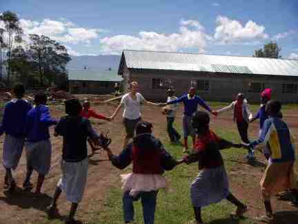 Playing games at the school